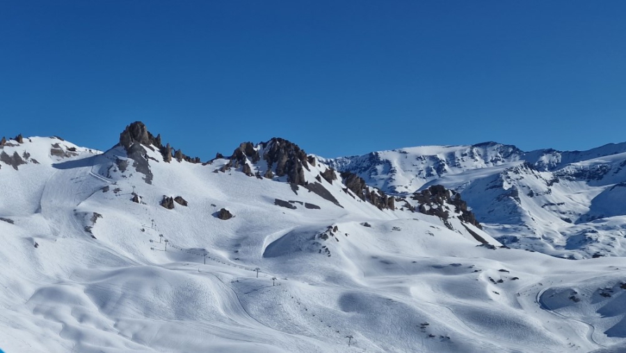Aiguille Percée in Tignes met oude lift.